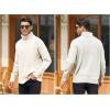 imageRuncati Mens Turtleneck Sweater Cable Knitted Pullover Slim Fit Long Sleeve Chunky Casual Winter Thermal Twisted SweatersWhite