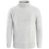 imageRuncati Mens Turtleneck Sweater Cable Knitted Pullover Slim Fit Long Sleeve Chunky Casual Winter Thermal Twisted SweatersWhite