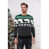 imageRuncati Mens Ugly Christmas Sweater Pullover Long Sleeve Reindeer Snowflake Soft Knitted SweatersGreen