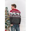 imageRuncati Mens Ugly Christmas Sweater Pullover Long Sleeve Reindeer Snowflake Soft Knitted SweatersRed