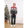 imageRuncati Mens Ugly Christmas Sweater Pullover Long Sleeve Reindeer Snowflake Soft Knitted SweatersRed