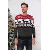 imageRuncati Mens Ugly Christmas Sweater Pullover Long Sleeve Reindeer Snowflake Soft Knitted SweatersRed
