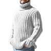 imageMens Sweaters Turtleneck Cable Knitted Pullover Long Sleeve Slim Fit Chunky Casual Fall Winter Warm CardigansWhite