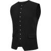 imageRuncati Mens Colonial Vest Renaissance Medieval Viking Costume Gothic Steampunk Halloween Retro WaistcoatBlack
