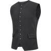 imageRuncati Mens Colonial Vest Renaissance Medieval Viking Costume Gothic Steampunk Halloween Retro WaistcoatGrey