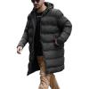 imageRuncati Mens Hooded Puffer Coat Long Warm Winter Jacket Thicken Padded with HoodBlack
