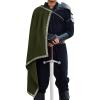 imageRuncati Mens Renaissance Shawl Half Shoulder Cape Medieval Samurai Cloak LARP Warrior Ren Faire Halloween CostumeArmy Green