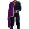 imageRuncati Mens Renaissance Shawl Half Shoulder Cape Medieval Samurai Cloak LARP Warrior Ren Faire Halloween CostumePurple