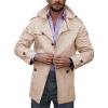 imageRuncati Mens Trench Coat Single Breasted Mid Length Slim Fit Notch Lapel Windbreaker JacketsBeige