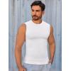 imageRuncati Mens Athletic Compression Shirts Sleeveless Workout Tank Top Slimming Body Shaper Vest Sports Base Layer UndershirtWhite
