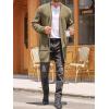 imageRuncati Mens Cardigan Sweater Casual Cable Knit V Neck Open Front Ribbed Long Winter SweatersArmy Green