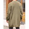 imageRuncati Mens Cardigan Sweater Casual Cable Knit V Neck Open Front Ribbed Long Winter SweatersArmy Green
