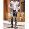 imageRuncati Mens Cardigan Sweater Casual Cable Knit V Neck Open Front Ribbed Long Winter SweatersGray