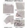 imageRuncati Mens Cardigan Sweater Casual Cable Knit V Neck Open Front Ribbed Long Winter SweatersGray