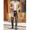 imageRuncati Mens Cardigan Sweater Casual Cable Knit V Neck Open Front Ribbed Long Winter SweatersKhaki