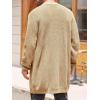 imageRuncati Mens Cardigan Sweater Casual Cable Knit V Neck Open Front Ribbed Long Winter SweatersKhaki