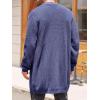 imageRuncati Mens Cardigan Sweater Casual Cable Knit V Neck Open Front Ribbed Long Winter SweatersNavy