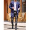 imageRuncati Mens Cardigan Sweater Casual Cable Knit V Neck Open Front Ribbed Long Winter SweatersNavy