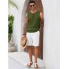 imageRuncati Mens Knit Sleeveless Tank Tops Casual Hollow Out T Shirts Beach Summer See Through TopsArmy Green