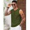 imageRuncati Mens Knit Sleeveless Tank Tops Casual Hollow Out T Shirts Beach Summer See Through TopsArmy Green