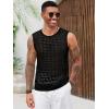 imageRuncati Mens Knit Sleeveless Tank Tops Casual Hollow Out T Shirts Beach Summer See Through TopsBlack