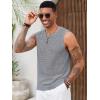 imageRuncati Mens Knit Sleeveless Tank Tops Casual Hollow Out T Shirts Beach Summer See Through TopsGrey