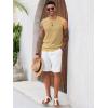 imageRuncati Mens Knit Sleeveless Tank Tops Casual Hollow Out T Shirts Beach Summer See Through TopsKhaki