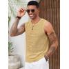 imageRuncati Mens Knit Sleeveless Tank Tops Casual Hollow Out T Shirts Beach Summer See Through TopsKhaki
