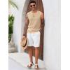 imageRuncati Mens Knit Sleeveless Tank Tops Casual Hollow Out T Shirts Beach Summer See Through TopsLight Khaki