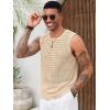 imageRuncati Mens Knit Sleeveless Tank Tops Casual Hollow Out T Shirts Beach Summer See Through TopsLight Khaki