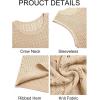 imageRuncati Mens Knit Sleeveless Tank Tops Casual Hollow Out T Shirts Beach Summer See Through TopsLight Khaki