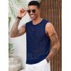 imageRuncati Mens Knit Sleeveless Tank Tops Casual Hollow Out T Shirts Beach Summer See Through TopsNavy Blue
