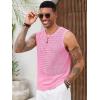 imageRuncati Mens Knit Sleeveless Tank Tops Casual Hollow Out T Shirts Beach Summer See Through TopsPink