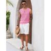 imageRuncati Mens Knit Sleeveless Tank Tops Casual Hollow Out T Shirts Beach Summer See Through TopsPink