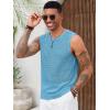 imageRuncati Mens Knit Sleeveless Tank Tops Casual Hollow Out T Shirts Beach Summer See Through TopsSky Blue