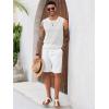 imageRuncati Mens Knit Sleeveless Tank Tops Casual Hollow Out T Shirts Beach Summer See Through TopsWhite