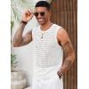 imageRuncati Mens Knit Sleeveless Tank Tops Casual Hollow Out T Shirts Beach Summer See Through TopsWhite