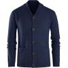imageRuncati Mens Shawl Collar Cardigan Sweaters Button Down Cable Knitted Loose Fit Knitwear Open Front Sweaters Winter OutwearNavy