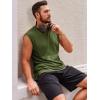 imageRuncati Mens Sleeveless Tank Tops Crewneck Casual Workout Gym Cut Off Muscle Fit T ShirtArmy Green