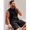 imageRuncati Mens Sleeveless Tank Tops Crewneck Casual Workout Gym Cut Off Muscle Fit T ShirtBlack
