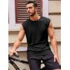 imageRuncati Mens Sleeveless Tank Tops Crewneck Casual Workout Gym Cut Off Muscle Fit T ShirtBlack