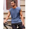 imageRuncati Mens Sleeveless Tank Tops Crewneck Casual Workout Gym Cut Off Muscle Fit T ShirtBlue