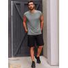 imageRuncati Mens Sleeveless Tank Tops Crewneck Casual Workout Gym Cut Off Muscle Fit T ShirtGrey