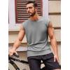 imageRuncati Mens Sleeveless Tank Tops Crewneck Casual Workout Gym Cut Off Muscle Fit T ShirtGrey