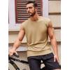 imageRuncati Mens Sleeveless Tank Tops Crewneck Casual Workout Gym Cut Off Muscle Fit T ShirtKhaki