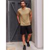 imageRuncati Mens Sleeveless Tank Tops Crewneck Casual Workout Gym Cut Off Muscle Fit T ShirtKhaki