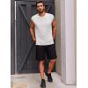 imageRuncati Mens Sleeveless Tank Tops Crewneck Casual Workout Gym Cut Off Muscle Fit T ShirtWhite