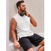 imageRuncati Mens Sleeveless Tank Tops Crewneck Casual Workout Gym Cut Off Muscle Fit T ShirtWhite