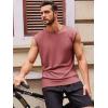 imageRuncati Mens Sleeveless Tank Tops Crewneck Casual Workout Gym Cut Off Muscle Fit T ShirtWine Red