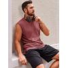 imageRuncati Mens Sleeveless Tank Tops Crewneck Casual Workout Gym Cut Off Muscle Fit T ShirtWine Red